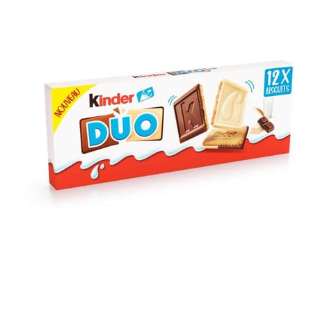Kinder biscuits nappés duo chocolat lait x12 150g