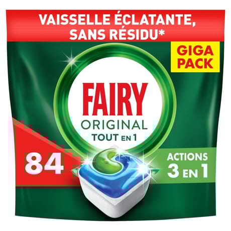 Fairy tout en 1 produits de vaisselle automatique original x84 capsules