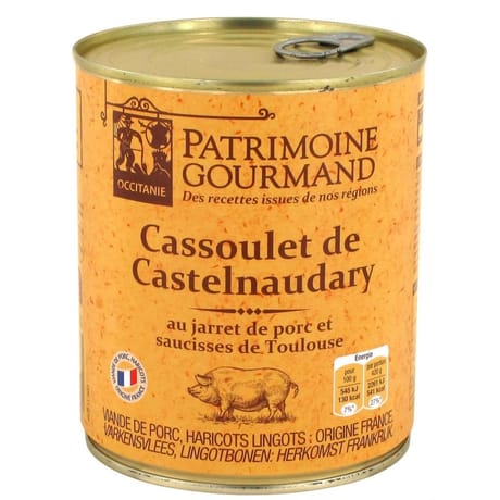 Patrimoine gourmand cassoulet de Castelnaudary au jarret de porc et saucisses de toulouse 840g