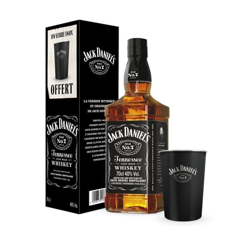 Etui jack daniel's old n°7 70cl 40%vol + verre