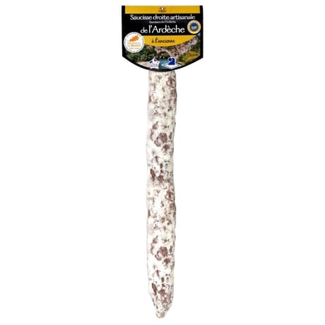 Saucisse seche droite artisanale d'ardeche 250g