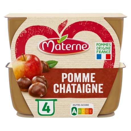 Materne coupelles pomme châtaigne 4x100g-400g