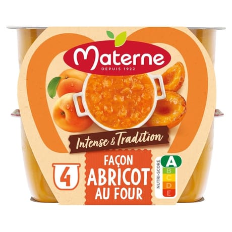 Materne Compotes coupelles intense et tradition abricot 4x97g