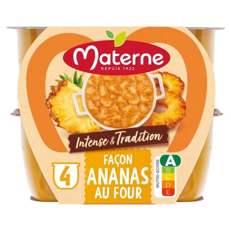 Materne Compotes coupelles intense et tradition ananas 4x97g