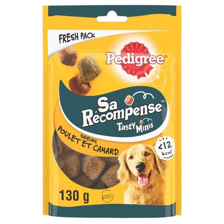 Pedigree friandises pour chien sa récompense au poulet et au canard 130g