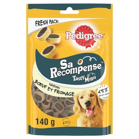 Pedigree friandises pour chien sa récompense au fromage et au boeuf 140g