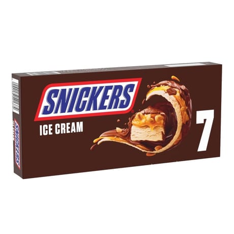 Snickers 7 barres glacées caramel 352.1ml 319g
