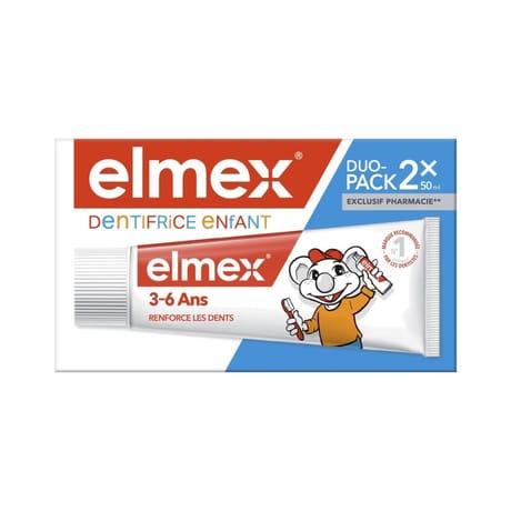 Elmex dentifrice enfant 3-6 ans 2x50ml