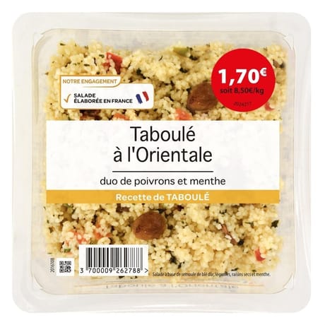 Taboulé à l'orientale duo de poivrons et menthe, 200g