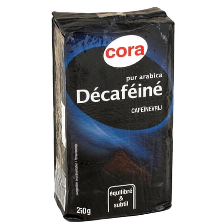 Cora café moulu pur arabica décaféiné 250g