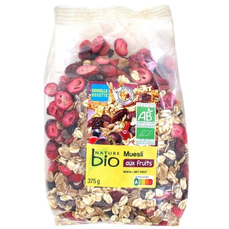 Nature bio muesli aux fruits bio 375g