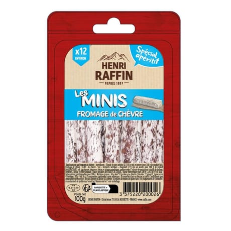 Henri Raffin mini buchette snack party fromage chèvre 100g