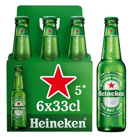 Heineken bière blonde premium 6x33cl 5%vol