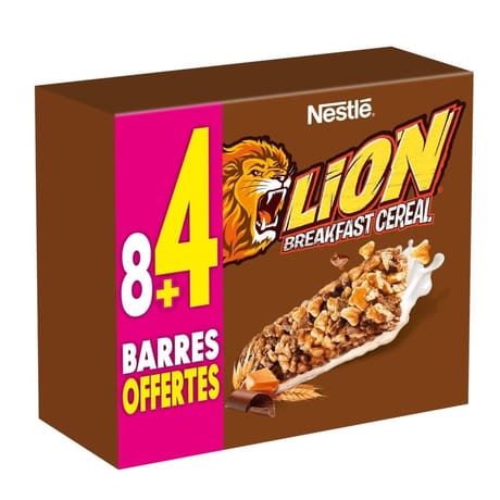 Nestlé lion barres de céréales 8+4 offertes x25g - 300g