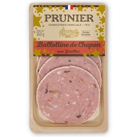 Prunier ballotine de Noël chapon aux girolles 160g
