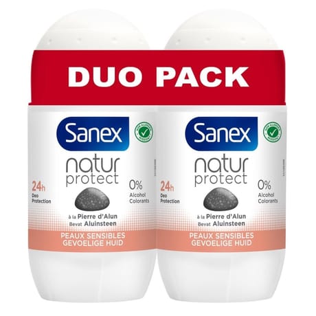 Sanex deodorant natural protect sensitive roll-on 2x50ml