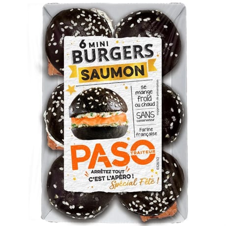 Paso 6 mini black burgers au saumon 190g