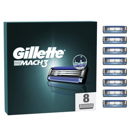 Gilette mach3 recharges de lames de rasoir pour homme x8