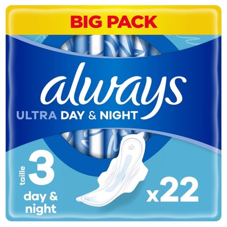 Always ultra serviettes hygiéniques ailettes jour&nuit x22