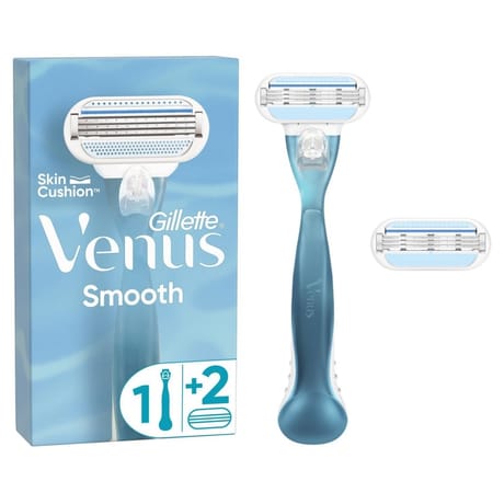 Gilette venus smooth, pour femme, 1manche, 2recharges de lames