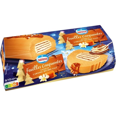 Nestlé buche feuilles craquantes vanille caramel beurre salé 540g