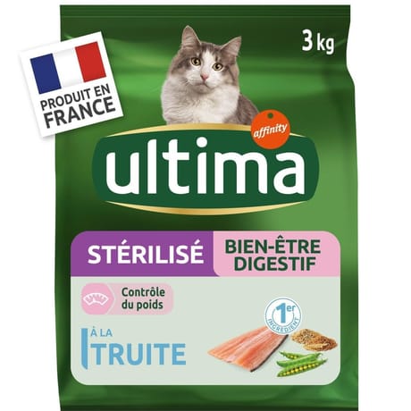 Ultima croquettes pour chats sterilisés sensibles 3kg