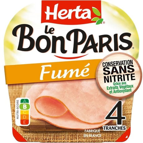 Herta le bon paris fumé conservation sans nitrite 4 tranches 140g