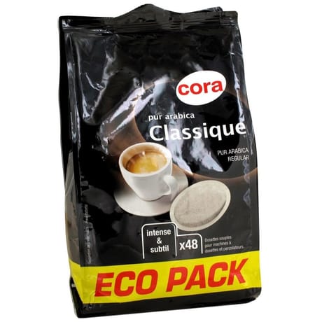 Cora café dosettes type senseo classique pur arabica x48 - 333g