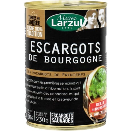 Larzul escargots Bourgogne 1/2 5 douzaines belle grosseur 230g