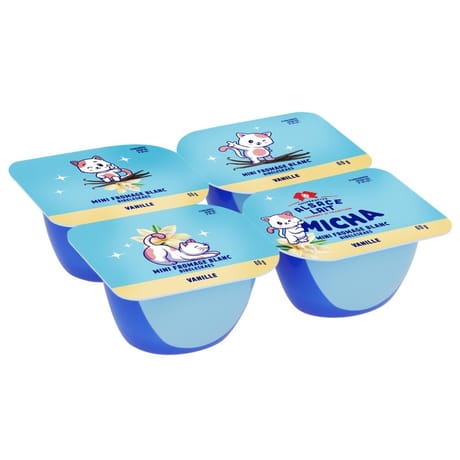 Alsace lait micha mini fromage blanc sucre a la vanille 4x60g
