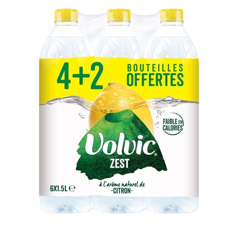 Volvic zest citron 4+2x1.5l gratuits