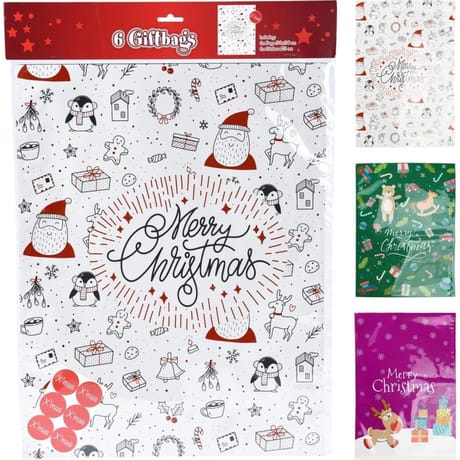 Sac cadeau décor noël x6