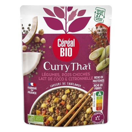 Céréal bio doy curry thaï lentilles légumes coco 240g