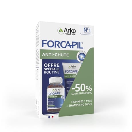 Arkopharma forcapil gummies x60 + shampoing 200ml anti-chute offre speciale