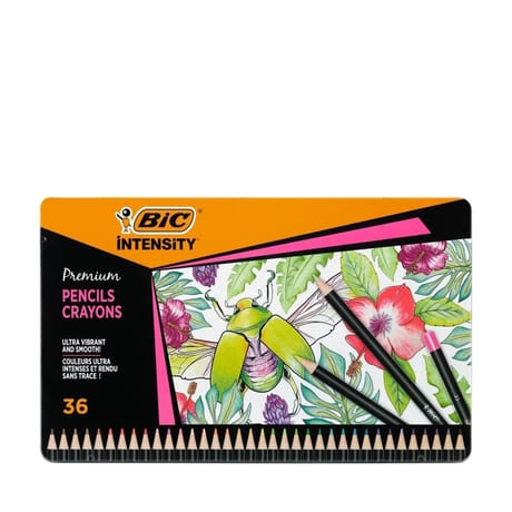 Crayon de couleur intensity bois premium x36 boite métal
