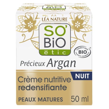So Bio crème nutritive redensifiante précieux argan peaux matures 50ml