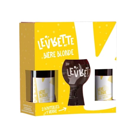 Coffret levrette blonde 2x33cl + 1 verre 5.7%vol