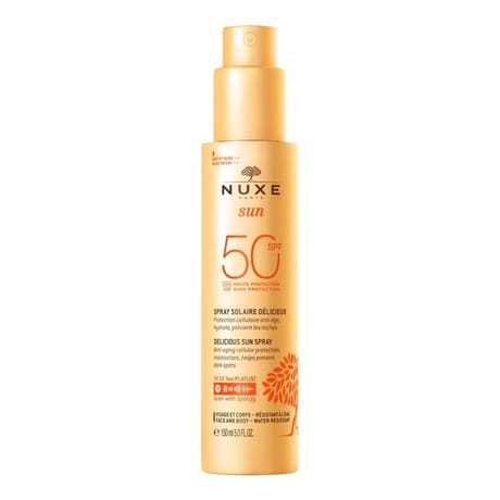 Nuxe sun spray solaire haute protection spf50 visage et corps 150ml