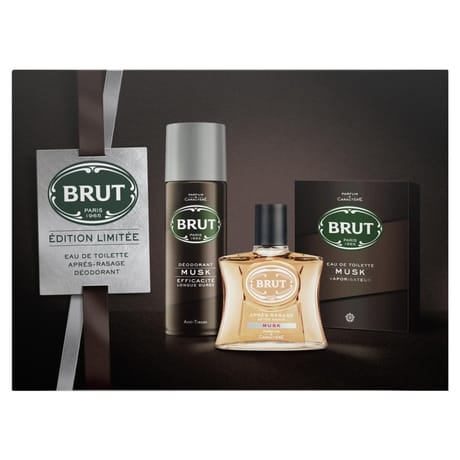 Brut coffret cadeau homme musk déo et eau de toilette et apres-rasage