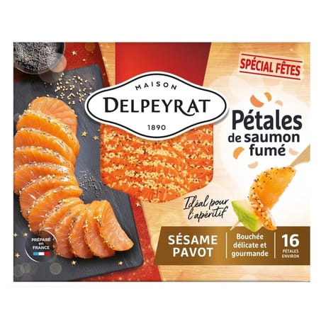 Delpeyrat pétales saumon fumé sésame pavot 160g