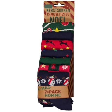 Lot de 7 paires de chaussettes de Noël homme MULTICOLORE T43\46