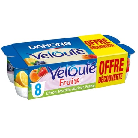 Velouté fruix citron myrtille fraise abricot 8x125g offre découverte