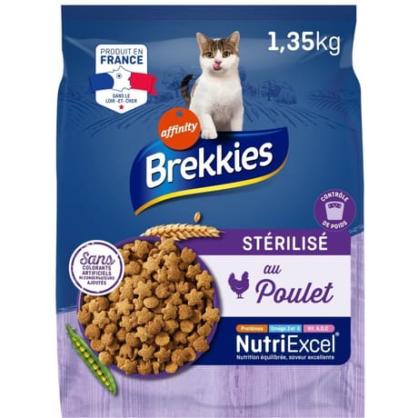 Brekkies croquettes chat stérilisé poulet 1.35kg