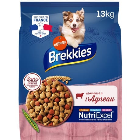 Brekkies croquettes chien adulte agneau 13kg