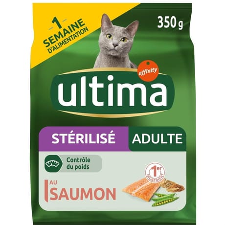 Ultima croquettes chat stérilisé saumon 350g
