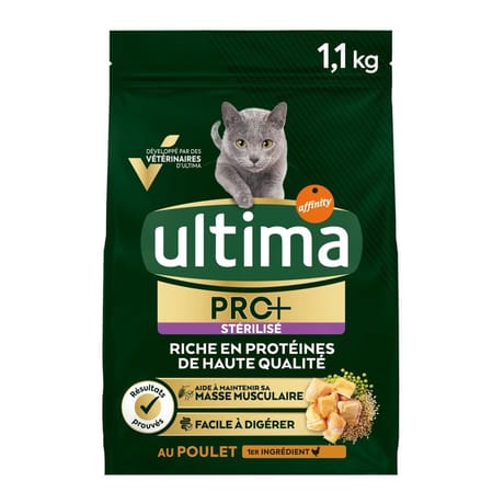 Ultima croquettes chat stérilisé pro+ adulte poulet - 1.1 kg