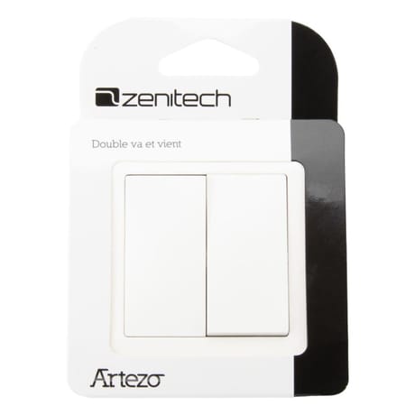Zenitech interrupteur va et vient artezo blanc