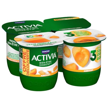 Activia bifidus fruits abricot 4x125g offre découverte