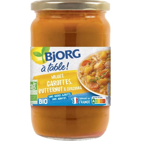 Bjorg mijoté carottes butternut et curcuma bio 630g