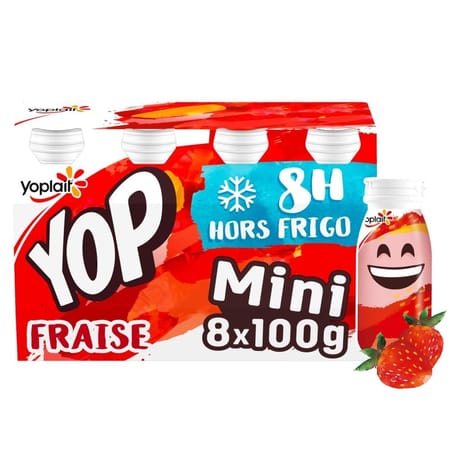 Yop mini goût fraise 8X100g